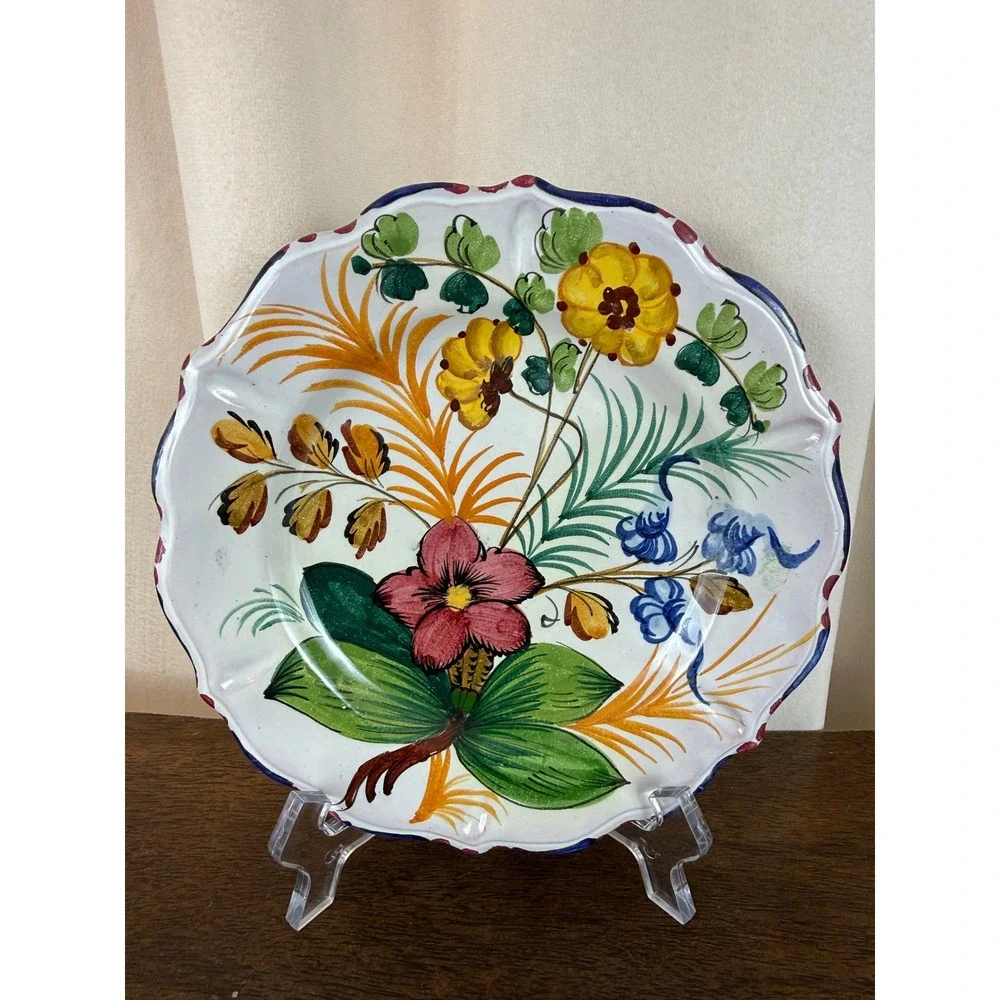 VTG Capri‎ Italy Set FOUR Floral Stoneware 7
